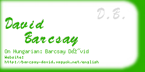 david barcsay business card